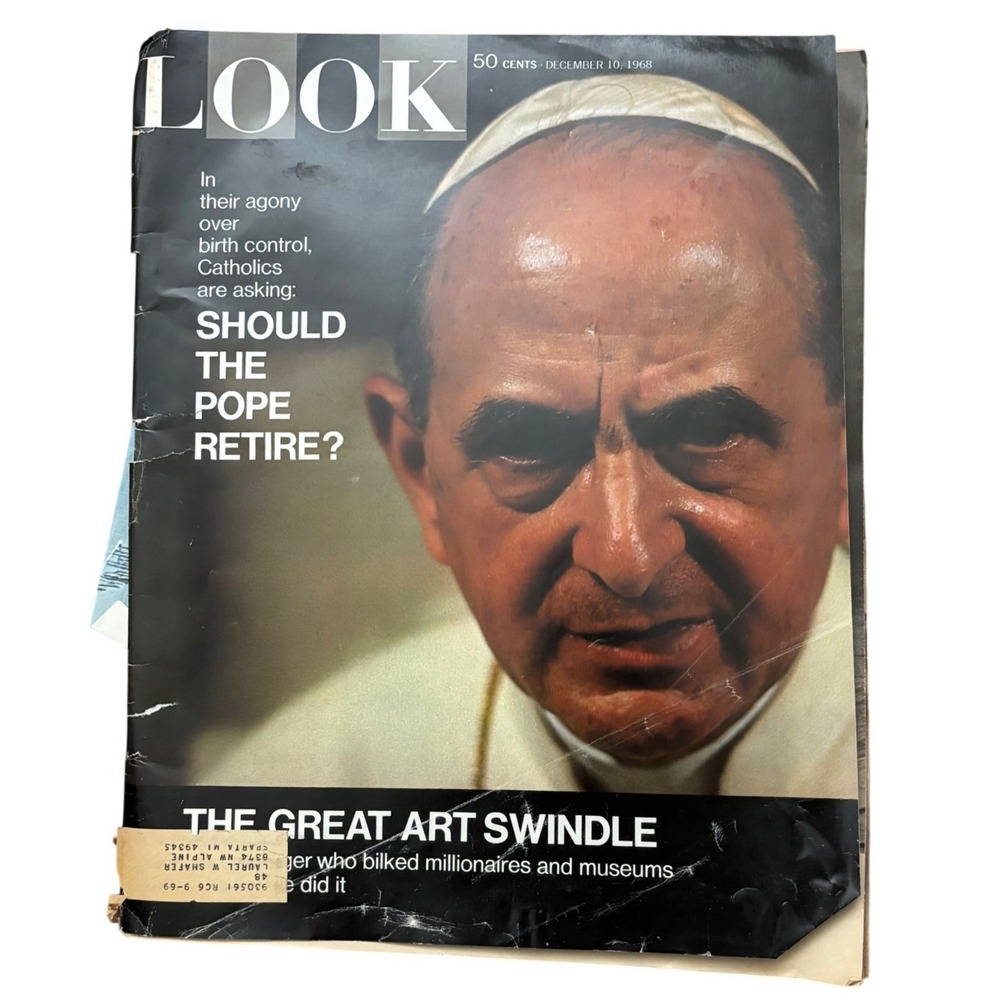 Vintage LOOK Magazine | Dec 10 1968 | Pope Paul VI | 1968 Ads